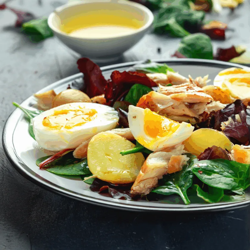 Salade de maquereau fumé et sauce cocktail