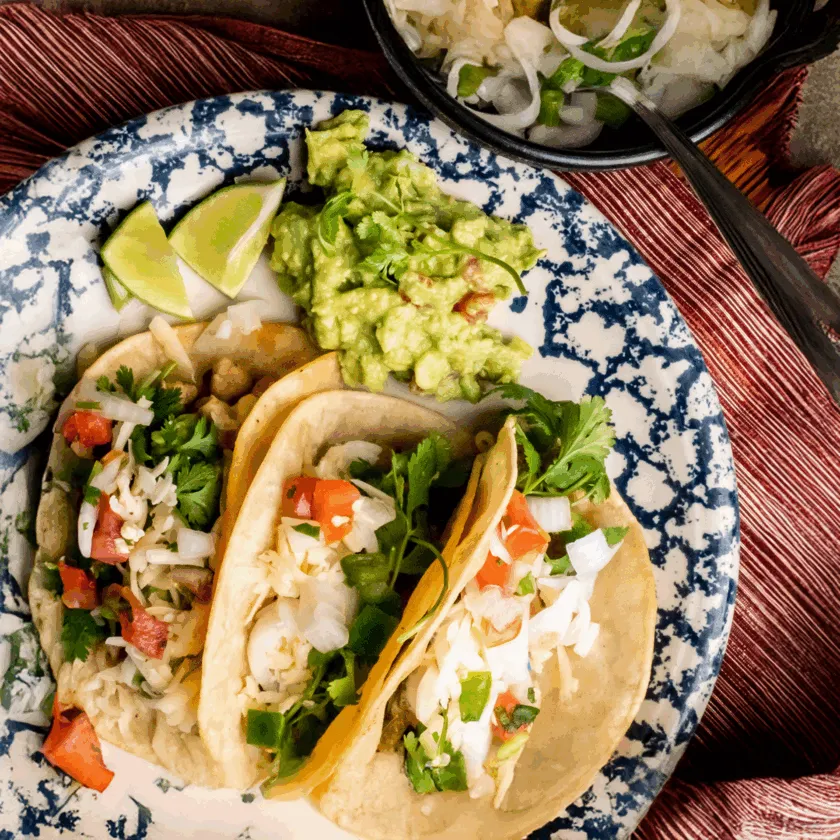 Taco au poulet et salsa de tomates